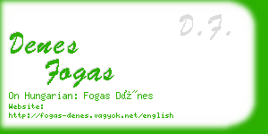 denes fogas business card